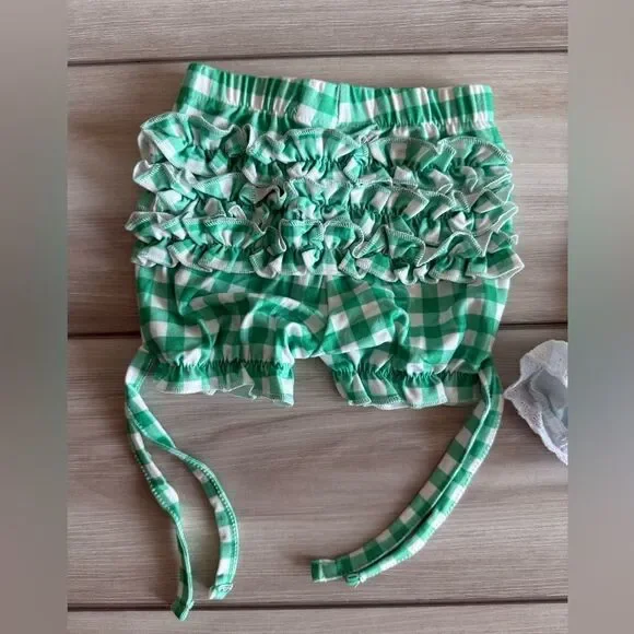 Sugar Bee Gown with Bloomers Peaches Plaid Green 18month NWT IN PACKAGE - Picture 7 of 10